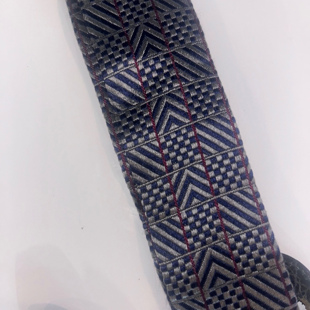 Vtg Trafalgar Suspenders Navy Blue Y Back Button On Braces Brass Tone England - Picture 2 of 6